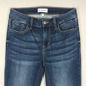 Studio Blue Jeans Womens 27 Blue Denim Mid Rise Bootcut Stretch Dark Wash Pocket